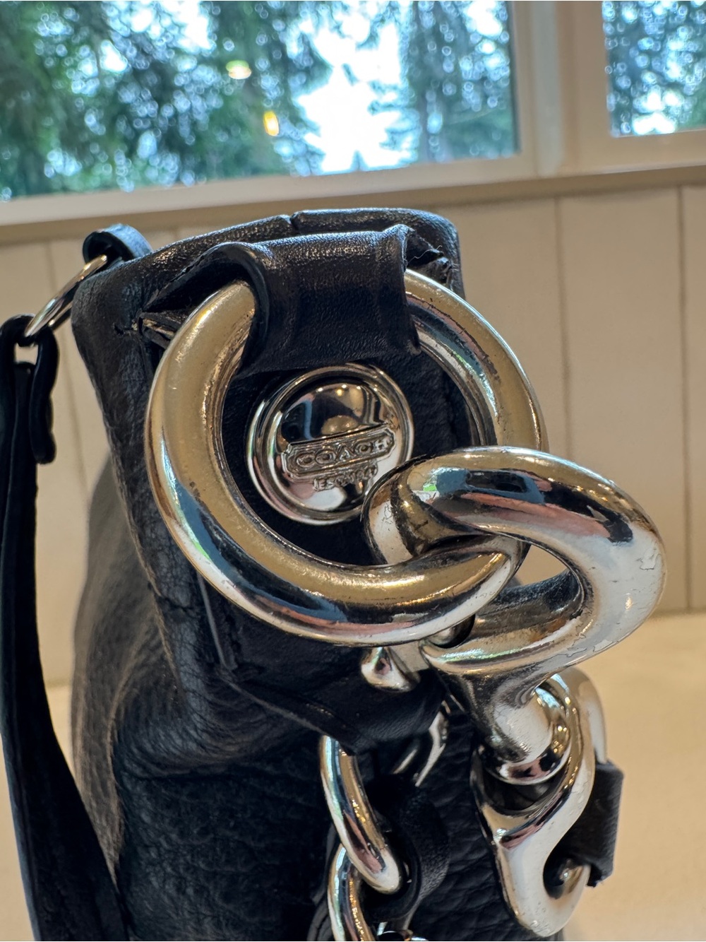 Coach Vintage Medium Carly Shoulder Bag – Black Pebbled Leather (F15251) - Picture 13 of 13